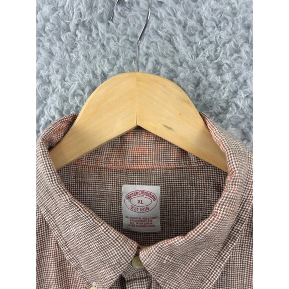 Brooks Brothers XL Irish Linen Houndstooth Short Sleeve  Traditional Fit - Picture 4 of 9